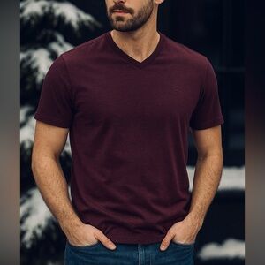 Calvin Klein Dark Plum Purple Liquid Touch Slim Fit Tee - Size M